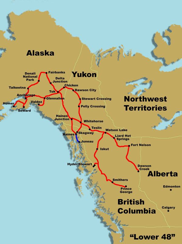 60 Day Alaska Tour route map